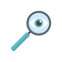 Investigator magnifier icon flat isolated vector