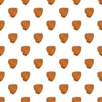 Baseball glove pattern, cartoon style vector