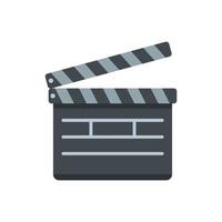 Film clapper icon flat isolated vector