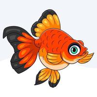 Cartoon goldfish on a white background vector