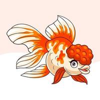 Cartoon goldfish on a white background vector