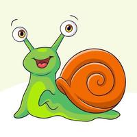 Cartoon snail isolated on white background vector