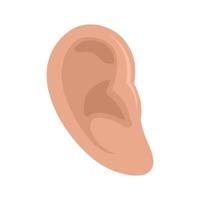 Music ear icon flat isolated vector