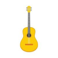 Acoustic guitar icon flat isolated vector