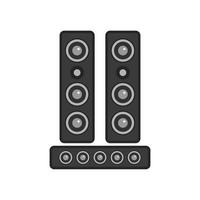 Speakers system icon flat isolated vector