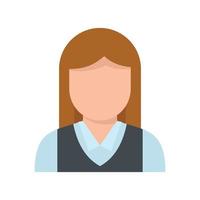 mujer realtor icono plano aislado vector