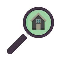 Realtor magnifier icon flat isolated vector