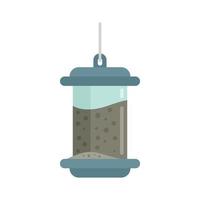 Plastic bird feeders icon flat isolated vector