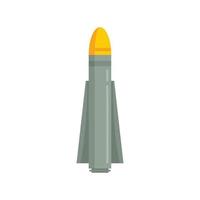 Missile plane icon flat isolated vector