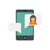 Agency phone chat icon flat isolated vector