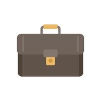 Leather suitcase icon flat isolated vector