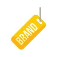 Brand tag icon flat isolated vector