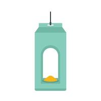 Paper bird feeders icon flat isolated vector