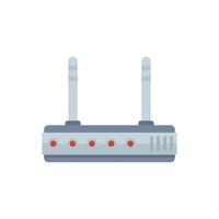 Home wifi router icon flat isolated vector