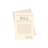 House utilities bill icon flat isolated vector