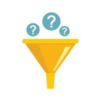 Sociology funnel icon flat isolated vector