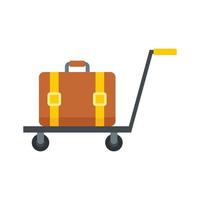 Room service bag cart icon flat isolated vector