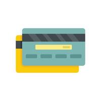 Room service credit card icon flat isolated vector