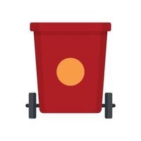 Room service garbage cart icon flat isolated vector