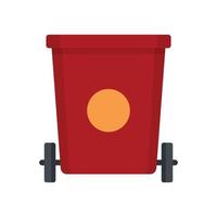 Room service garbage cart icon flat isolated vector