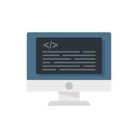 Online testing software icon flat isolated vector