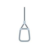 Industrial climber metal carabine icon flat isolated vector