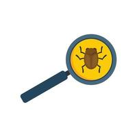 Search software bug icon flat isolated vector