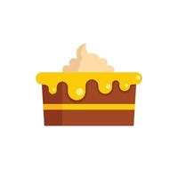 Room service birthday cake icon flat isolated vector