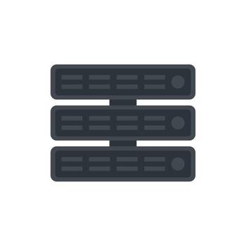Test software server icon flat isolated vector