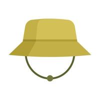 pescador, gorra de verano, icono, plano, aislado, vector