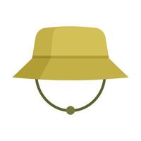 Fisherman summer cap icon flat isolated vector