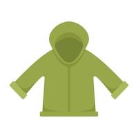 pescador, chaqueta, icono, plano, aislado, vector