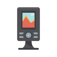 Fishfinder echo sounder icon flat isolated vector