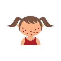 Chicken pox kid girl icon flat isolated vector