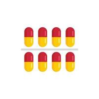 Measles pills pack icon flat isolated vector