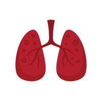 Icono de sarampión de pulmones vector aislado plano