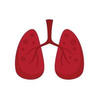 Lungs measles icon flat isolated vector