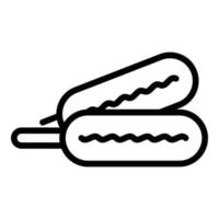Snack corn dog icon outline vector. Hot food vector
