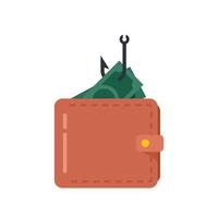Digital wallet fraud icon flat isolated vector