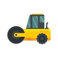 Heavy road roller icon flat isolated vector