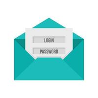 Email login password icon flat isolated vector