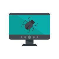 Computer bug icon flat isolated vector