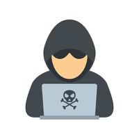 Modern hacker icon flat isolated vector