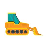 Front bulldozer icon flat isolated vector