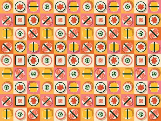 chinese new year asian food latin american pattern background seamless ornament menu japanese china
