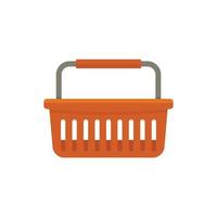 Supermarket basket icon flat isolated vector