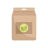 Tea leafs bag icon flat isolated vector