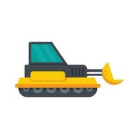 Hydraulic bulldozer icon flat isolated vector