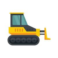 Heavy bulldozer icon flat isolated vector