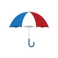 French flag umbrella icon flat isolated vector